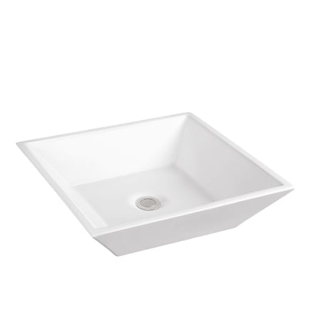Kd Gabinetes White Artistic Porcelain Vessel Bathroom Sink, 16 x 16 x 4.75 in. KD1872571